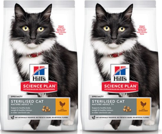 2x Hill's - feline mature adult sterilised Kip - Kattenvoer - 3kg