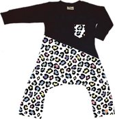 Spreid/ Pavlik/ Gips onesie zwart met panter wit gekleurd