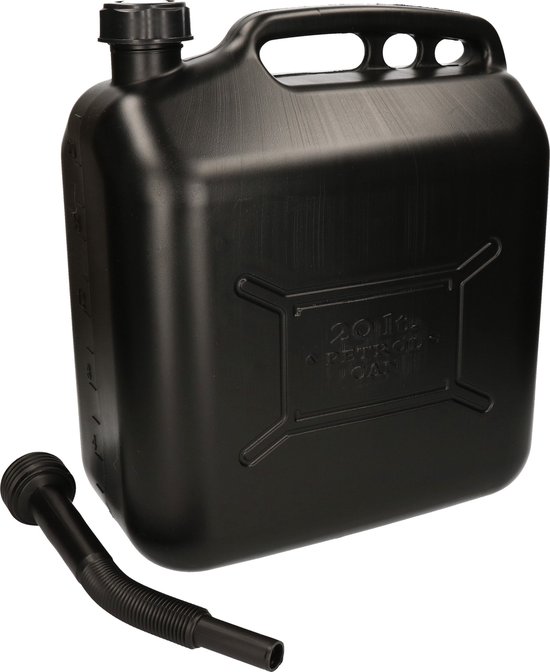 2x Jerrycan zwart - 20 liter - inclusief schenktuit — afbeelding 2
