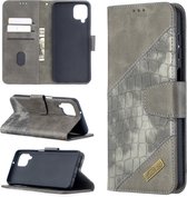 Voor Samsung Galaxy A12 bijpassende kleur krokodil textuur horizontale flip PU lederen tas met portemonnee & houder & kaartsleuven (grijs)