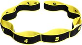 DW4Trading Yoga Stretchband Zwart Geel - Weerstandsband - Pilates - 90x4 cm