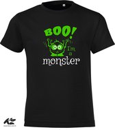 Klere-Zooi - Boo! I'm a Monster - Zwart Kids T-Shirt - 128 (7/8 jr)
