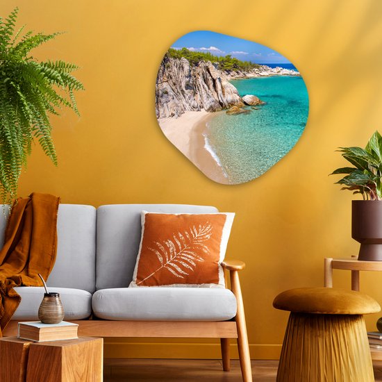 Décoration murale Organique - Décoration Décoration murale Plastique - Peinture Organique - Mer - Plage - Été - 60x60 cm - Forme Miroir Organique sur Plastique