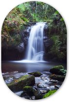 Wall Oval - Décoration murale Plastique - Tableau Ovale - Cascade - Nature - Water - 60x90 cm - Forme Miroir Ovale sur Plastique