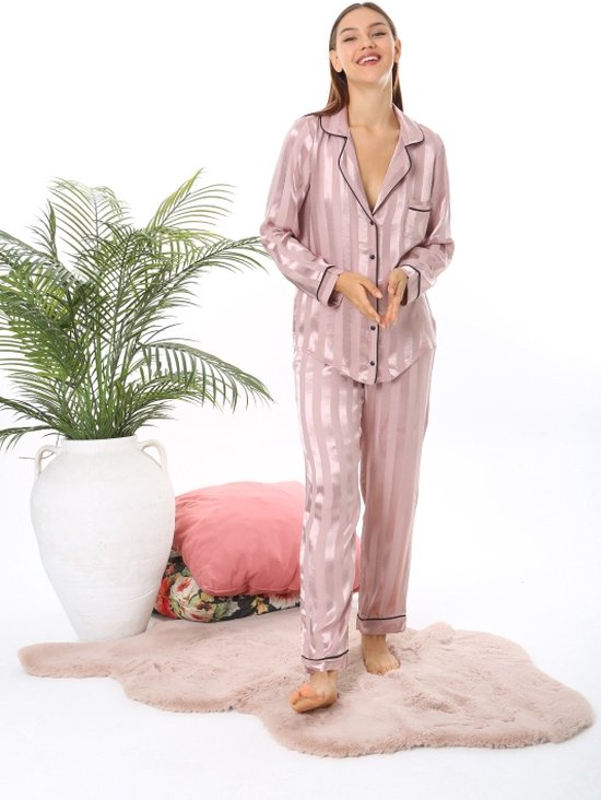 Wat mensen betreft gallon Gloed Viscose Dames Pyjama Set- Homewear -Satijn Maat S | bol.com