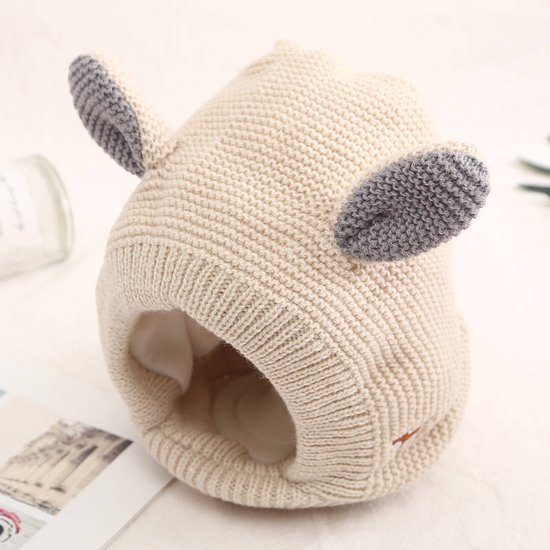 Beary Baby Muts - Baby muts - Kindermuts - Beanie - Winter - 0 tot 2 jaar - Beige