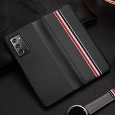 Voor Samsung Galaxy Z Fold2 5G Exclusive Series Carbon Fiber Texture Horizontale Flip PU Leather Case (Black Strips)
