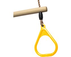 BOOST2 trapeze met Kunststof Ringen geel met PP-touwen voor schommel