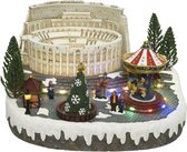 Lumineo - LED tafereel kerst Rome 31,5x29x18-25L multi