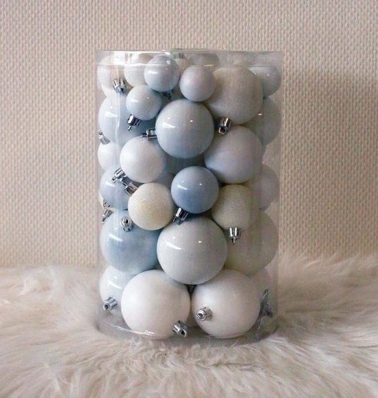 57 Onbreekbare kerstballen mix wit classicOosterik Home