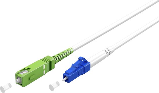 Câble fibre optique Goobay (FTTH), Monomode (OS2) White, blanc (Simplex), 1 m