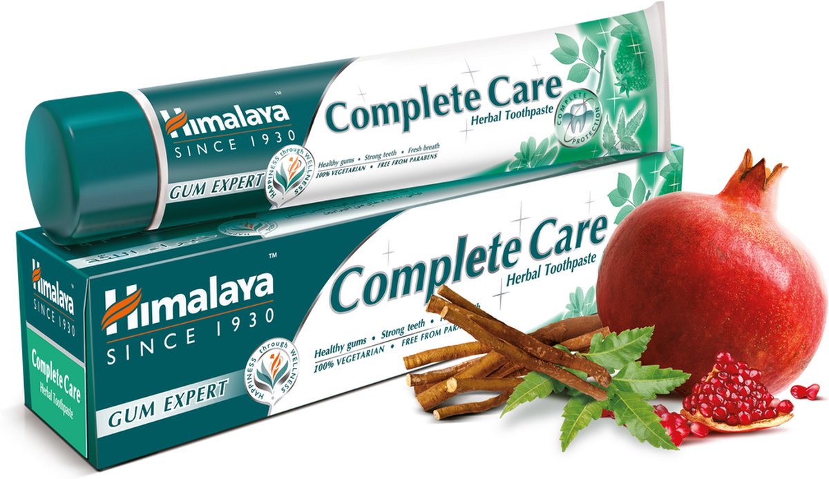 Himalaya Herbals Complete Care Herbal Tandpasta - Bestrijdt Tandplak - Bevordert Gezond Tandvlees - Versterkt Je Glazuur en Tanden - 75 ml