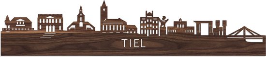 Skyline Tiel Notenhout - 100 cm - Woondecoratie - Wanddecoratie - Meer steden beschikbaar - Woonkamer idee - City Art - Steden kunst - Cadeau voor hem - Cadeau voor haar - Jubileum - Trouwerij - WoodWideCities