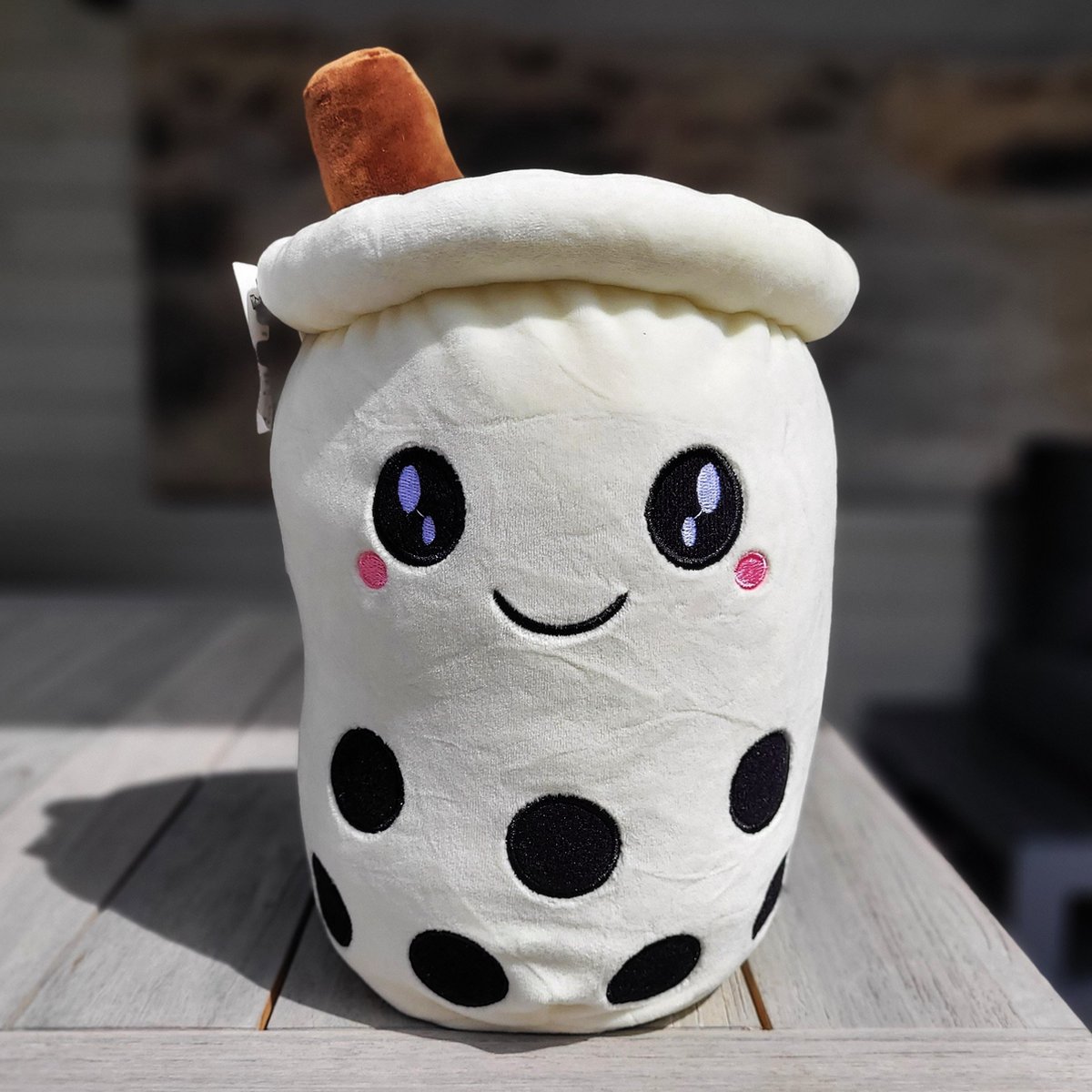 Kawaii Kussen - Kawaii Knuffel - Bubble Tea Knuffel - Bubble Tea - Boba - Blij - 35cm - Wit