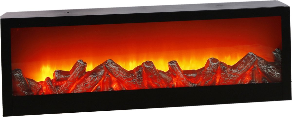 Sfeerhaarden/LED openhaarden met 10 warm witte LEDS 60 x 10 x 20 cm
