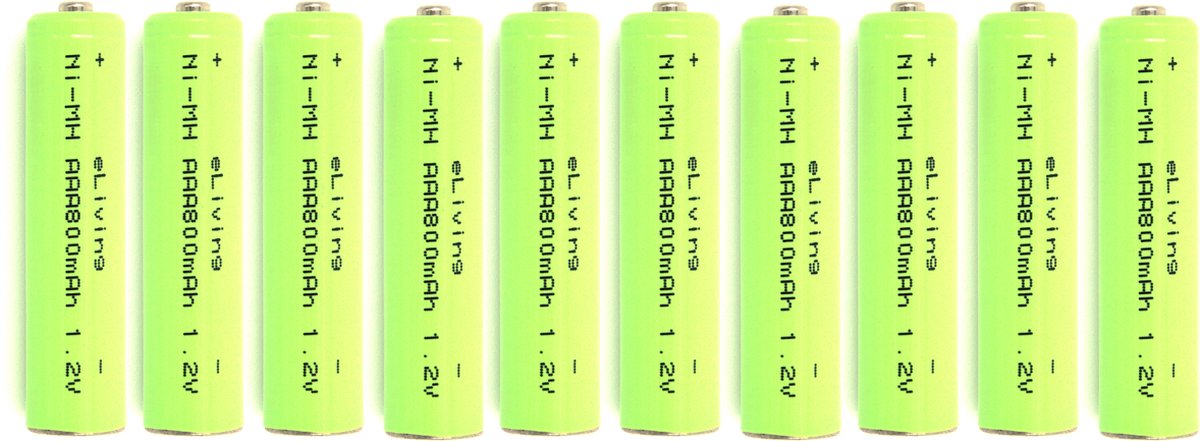 eLiving - Oplaadbare AAA batterijen. 800mAh 10 stuks