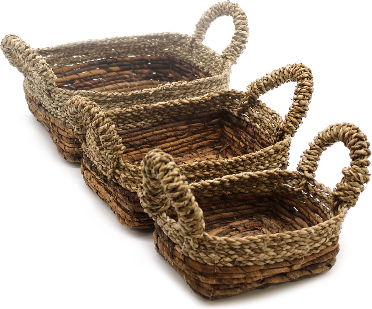 Grote broodmand, 3-delige set (35, 31, 27 cm), vierkante