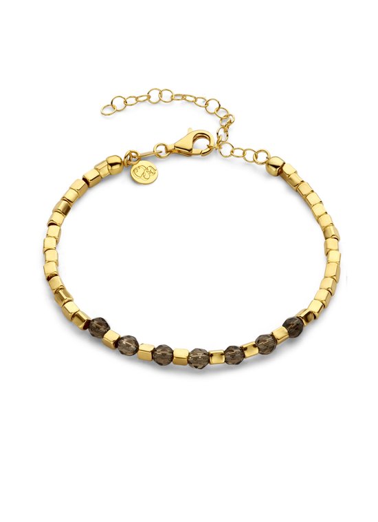 Casa Jewelry Armband Iseo Rookkwarts - Goud Verguld