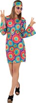 FUNIDELIA 60's Hippie Kostuum voor Dames - Maat: L - XL - Geel