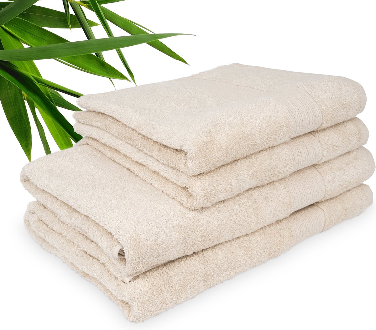 Luxdream - Badhanddoekenset 50 x 100 - Sneldrogende handdoekenset Superzacht en absorberend - Pak van 10 Handdoeken - Gemaakt van bamboe en katoen(beige)