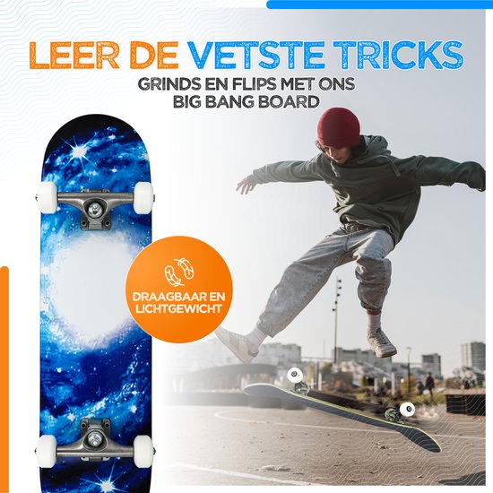 Big Bang Boards® PRO Andromeda Edition – Skateboard avec sac et outil de  skate –... | bol.com