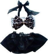 Maat 146 Bikini zwemkleding grijs tijgerprint strik badkleding baby en kind dierenprint met tule zwem kleding leopard