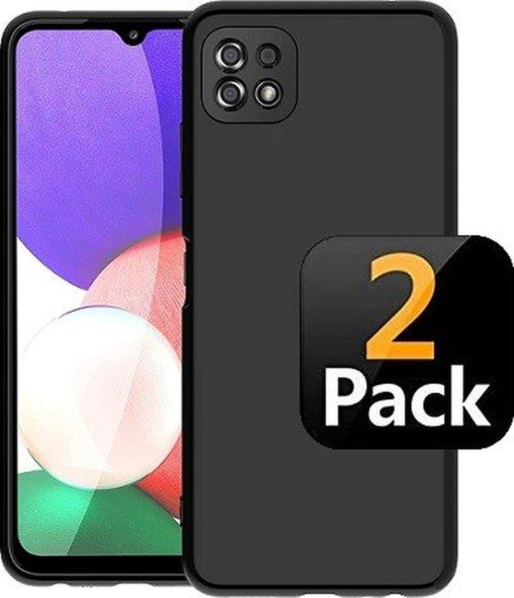 Samsung A22 4G Hoesje TPU Siliconen Zwart 2x