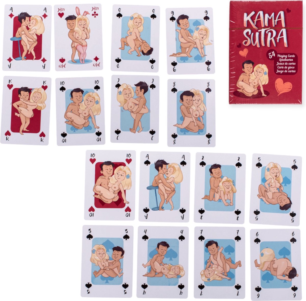 Kama Sutra Speelkaarten - 54-Delige Set met Liefdevolle Illustraties