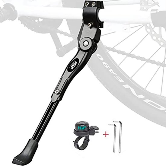 Happygetfit - Fietsstandaard, hoge kwaliteit aluminium legering zijstandaard voor mountainbike, straatfiets, fietsen, MTB-fiets