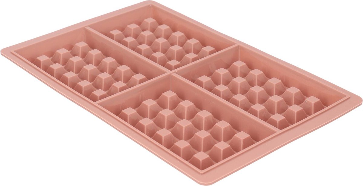 HOMLA Easy Bake ovenvorm voor 4 wafels Siliconen bakvorm - vaatwasmachinebestendig Roze 28 x 18 cm
