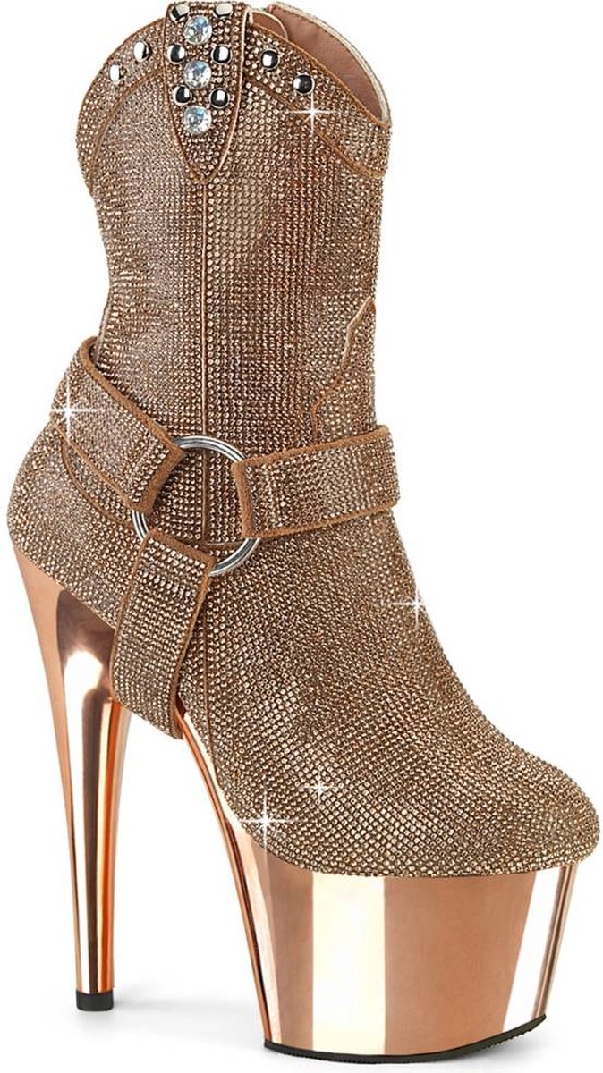 Pleaser - ADORE1029CHRS Plateau Laarzen, Paaldans schoenen - US 12 - 42 Shoes - Roségoudkleurig