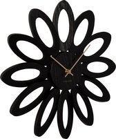 Wall clock Fiore wood veneer black