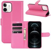 iPhone 12 Mini Hoesje Met Pasjeshouder Bookcase Roze