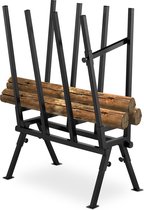 Relaxdays zaagbok - tot 200 kg - houtzaagbok - verstelbaar - staal - kettingzaagbok -zwart