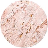 Muurcirkel roze marmer amber/goud 45 cm - rond schilderij - wandcirkel