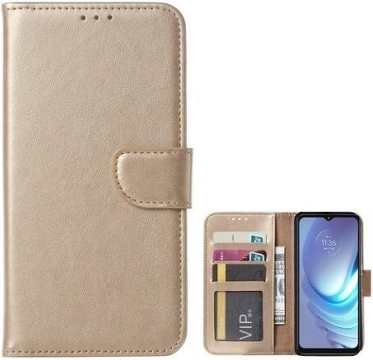 Oppo Reno 4 Pro Hoesje Met Pasjeshouder Bookcase Goud