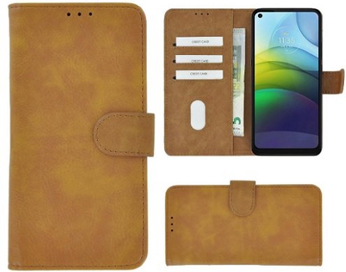 Motorola G9 Power Hoesje Met Pasjeshouder Bookcase Bruin