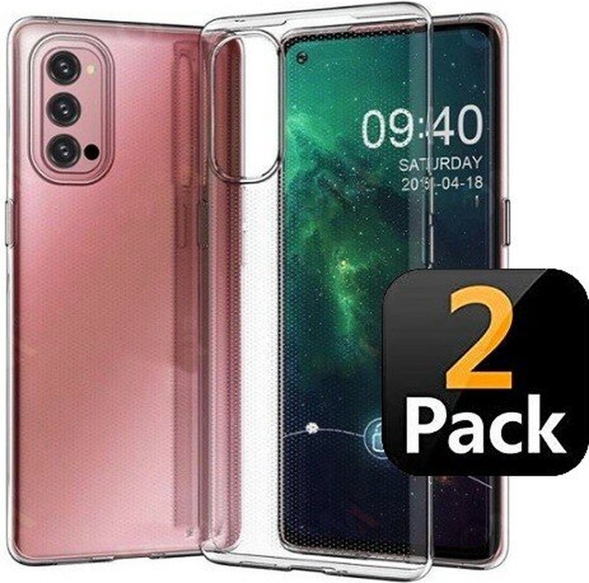 Oppo Reno 4 5G Hoesje Siliconen TPU Transparant 2x