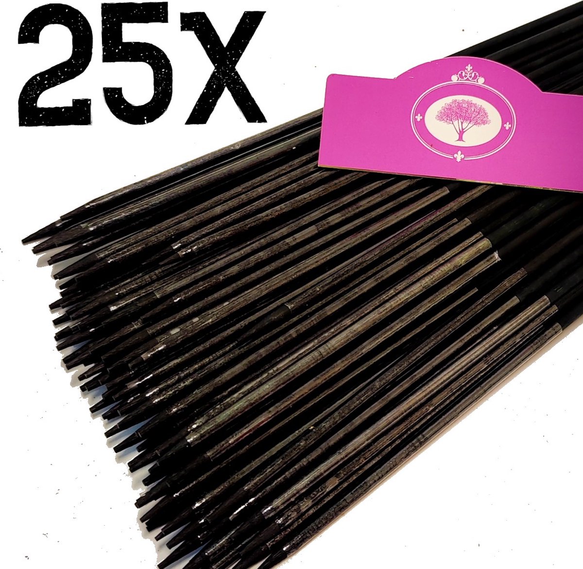 Set van 25x bamboestokken - Lengte 65cm - Dikte 6,5mm - Splitbamboe - plantensteun - geplastificeerd