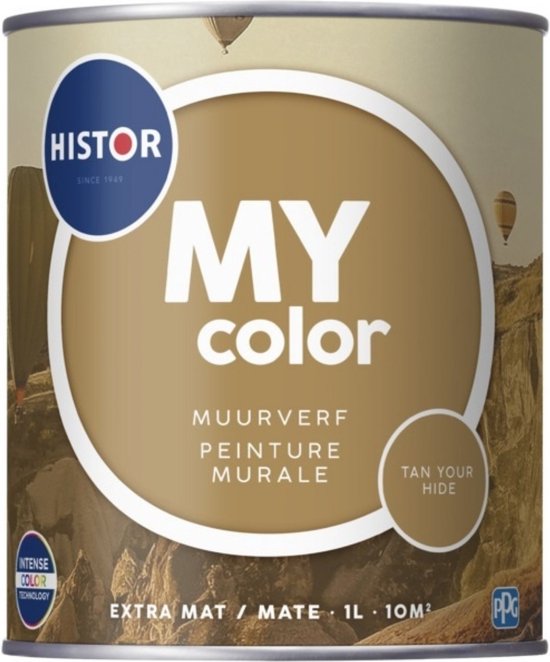 Histor MY Color Muurverf Extra Mat - Reinigbaar - Extra Dekkend - 1L - Tan Your Hide - Cognac