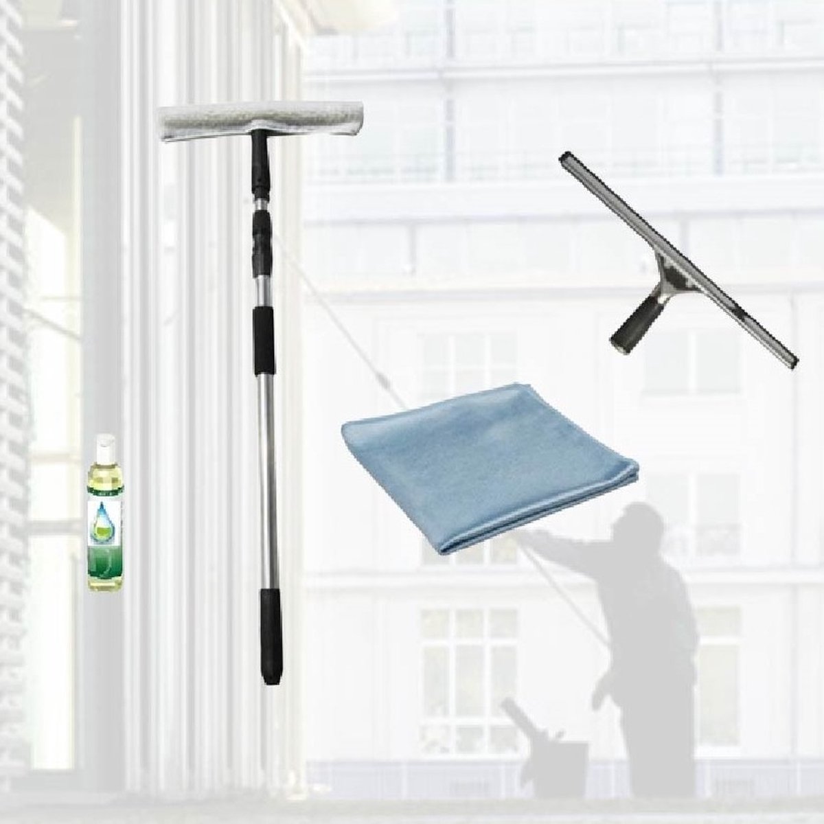 Goedkoopste Raamwisser met telescoopsteel 3 meter uitschuifbaar ramenwassen professioneel
