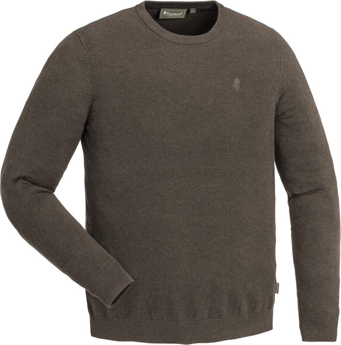 Värnamo Crewneck Knitted Sweater - Brown Melange