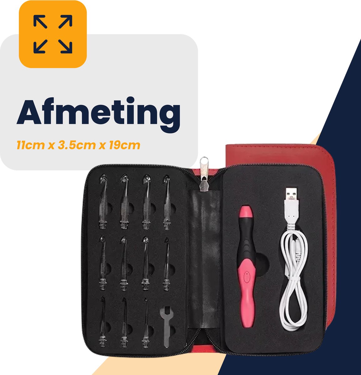 MIRO® Haaknaalden Pen - LED - 11-Delige Set - Haaknaalden Set - Haakpakket Met Haakspullen - Haken Voor Beginners & Gevorderden + incl. Haak Tas/Etui — afbeelding 7