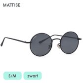 MATTISE Zwart Unisex Gepolariseerde Zonnebril van Staal — S/M Zonnebril Heren Dames — Hippie Bril Gepolariseerd — Zonnebrillen Brillen