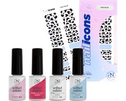 PN Selfcare - Gellak Set - Gellak - Nagel behandeling - Incl 24x nagelstickers - 4x Gellakkleuren - Nail Art Manicure