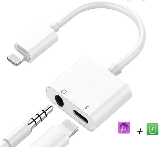 Cable Audio Voiture Adaptateur Prise Jack Auxiliaire Compatible pour iPhone  11 11 PRO X XR 8 7 6 5
