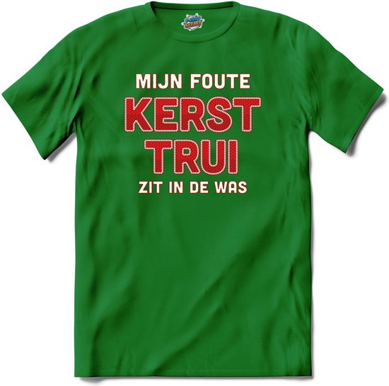Mijn foute kerst trui zit in de was TShirt Dames Kelly Groen