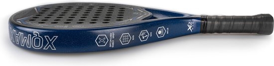 XQMax Hurricane 4.0 Padelracket - Druppelvorm - Zwart & Blauw - Voor...