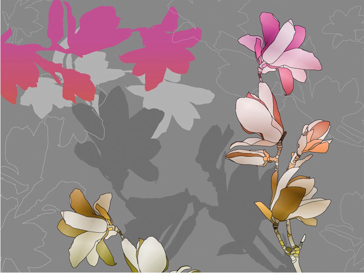 Fotobehang - Pastel magnolia.