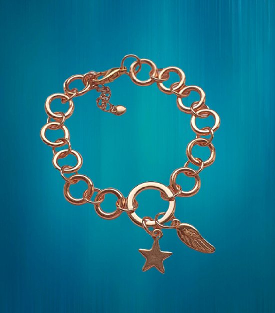 Bracelet pour femme en or rose - fait main - plaqué or rose - avec  pendentif étoile et... | bol.com